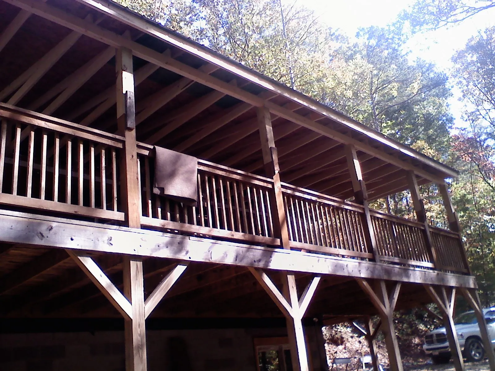 Timber framing under a new elevated porch and deck — Roof Leak Repair in Fords by Roofing Brothers